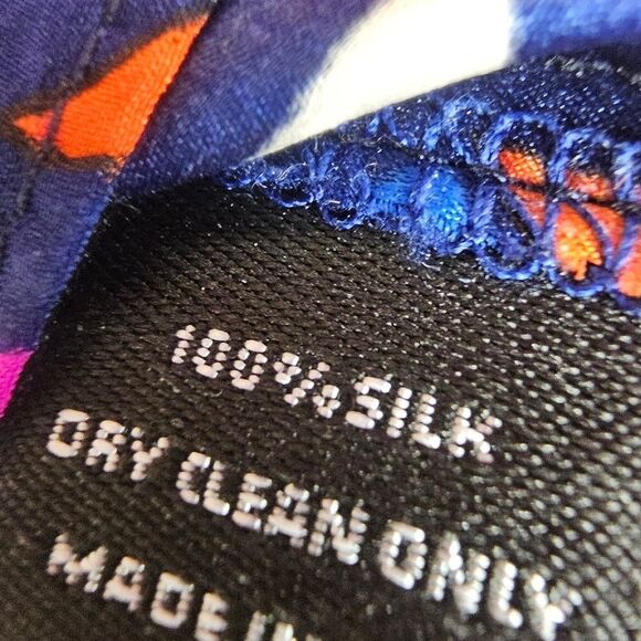 Alice & Trixie 100% Silk Geometric Shift Dress 60s Inspired Purple Pink Size XS - Picture 7 of 8